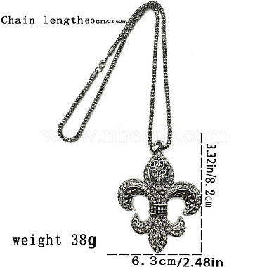 Tibetan Style Alloy Rhinestone Pendant Necklaces for Women Men(RH2699-1)-5