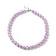 Macaron Color Faceted Acrylic Round Beaded Necklaces(NJEW-JN04192)-5