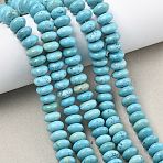Dyed Natural Magnesite Beads Strands, Rondelle, Turquoise, 12~12.5x7~7.5mm, Hole: 1.2mm, about 57pcs/strand, 14.84''(37.7cm)(G-B173-A01-01)