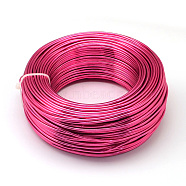 Round Anodized Aluminum Wire, Bendable Metal Craft Wire, for DIY Jewelry Craft Making, Deep Pink, 10 Gauge, 2.5mm, 35m/500g(114.8 Feet/500g)(AW-S001-2.5mm-05)