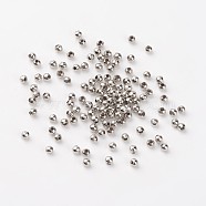 Iron Spacer Beads, Round, Platinum, 3mm in diameter, 3mm thick, Hole: 1.2mm(E006)