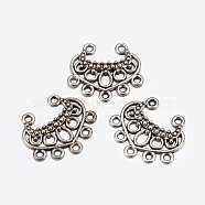 Alloy Links, Chandelier Components, Lead Free and Cadmium Free, Triangle, Antique Silver, 22x19x2.5mm, Hole: 1.5mm(EA10688Y)