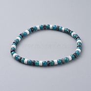 Natural Apatite & Howlite & Snowflake Obsidian Beads Stretch Bracelets, 2-1/8 inch(5.5cm)(BJEW-JB04697-01)