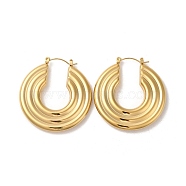 Ion Plating(IP) 304 Stainless Steel Donut Thick Hoop Earrings, Real 14K Gold Plated, 41.5x39.5x5.5mm(EJEW-Z022-05G)