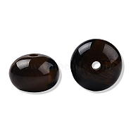 Resin Beads, Imitation Gemstone, Flat Round, Coconut Brown, 16x11mm, Hole: 2.1~2.3mm(RESI-N034-04-M01)