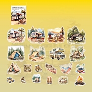 Waterproof PET Stickers Set, Decorative Stickers, Camping Theme, Mixed Shapes, 30~80x29~80x0.1mm(DIY-S046-01B)