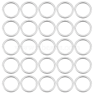 100Pcs 304 Stainless Steel Linking Ring, Round Ring, Stainless Steel Color, 12x0.8~1mm(STAS-UN0041-24)