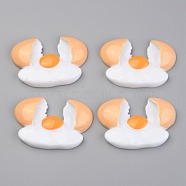 Opaque Resin Decoden Cabochons, Imitation Food, Fried Egg, Colorful, 39x61x9mm(CRES-B002-12)