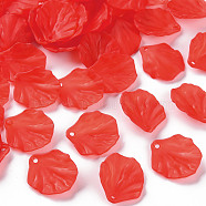 Transparent Frosted Acrylic Pendants, Petaline, Red, 19.5x16.5x4mm, Hole: 1.5mm(MACR-S371-01A-712)