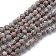 Natural Maifanite/Maifan Stone Beads Strands, Round, 4~4.5mm, Hole: 1mm, about 96pcs/strand, 15.5 inch(G-T055-4mm-01)