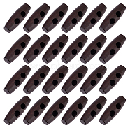 Rice Wooden Buttons, Horn Toggle Buttons, 2-Hole, for Sewing Accessories, Coffee, 30x10mm, Hole: 4.5mm(BUTT-WH0020-14)