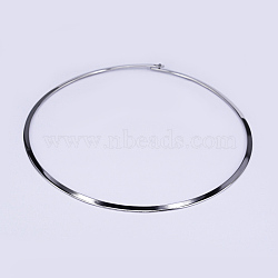 304 Stainless Steel Choker Necklaces, Rigid Necklaces, Stainless Steel Color, 5.4 inch(13.7cm)(X-NJEW-O094-09)
