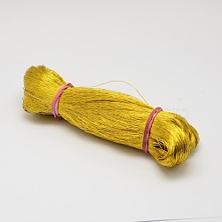 Nylon Threads, Gold, 0.5mm, about 218.72 yards(200m)/bundle(NWIR-N003-0.5mm-04A)