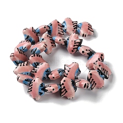 Handmade Porcelain Beads, Fish, Light Coral, 15.5x18.5x6.5mm, Hole: 1.5mm(PORC-G011-03)