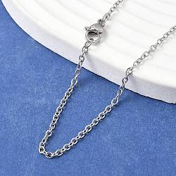 Tarnish Resistant Trendy Unisex 304 Stainless Steel Cable Chain Necklaces, with Lobster Claw Clasps, Stainless Steel Color, 19.5~20.5 inch(50~52cm)(X-NJEW-L043-16P)