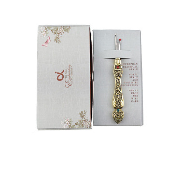 Zinc Alloy Handle Steel Seam Rippers, Sewing Tools, Flower Pattern, Antique Bronze, 130x70x20mm, Rippers: 115mm
