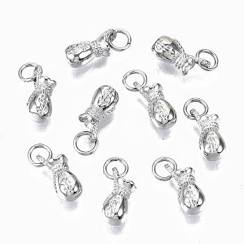 304 Stainless Steel Charms, with Jump Rings, Purse, Stainless Steel Color, 12x5x5mm, Jump Ring: 5x0.8mm, 3.4mm inner diameter