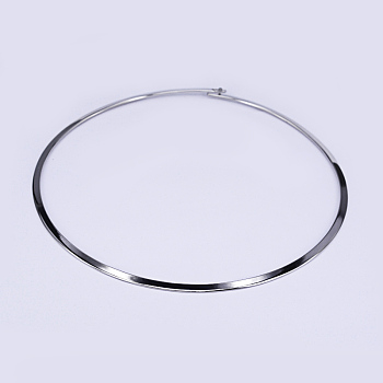 304 Stainless Steel Choker Necklaces, Rigid Necklaces, Stainless Steel Color, 5.4 inch(13.7cm)