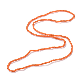 Waist Beads, Candy Color Glass Seed Beads Stretch Body Chain, Sunmmer Jewelry for Women, Orange, 31-1/2~31-7/8 inch(80~81cm)