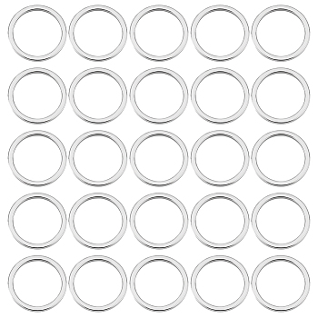 100Pcs 304 Stainless Steel Linking Ring, Round Ring, Stainless Steel Color, 12x0.8~1mm