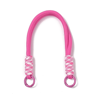 Nylon Cord Bag Handles, with Alloy Spring Gate Rings, for Bag Replacement Accessories, Pearl Pink, 34.5x1.55cm
