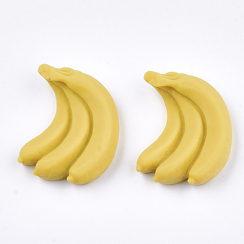 Resin Decoden Cabochons, Banana, Yellow, 19.5x14.5x4mm
