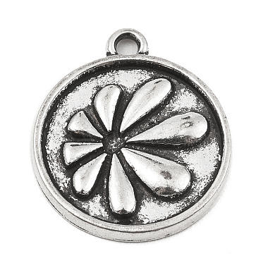 Antique Silver Flower Alloy Pendants