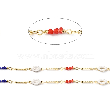 Handmade Brass Enamel Lip Link Chains(CHC-M024-26G-02)-2