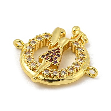 Mother's Day Real 18K Gold Plated Rack Plating Brass Micro Pave Cubic Zirconia Pendants(KK-R153-06G)-2