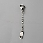 304 Staimless Steel Cable Chain Extender, End Chains with Lobster Claw Clasps and Chain Tabs, Stainless Steel Color, 50x2mm(STAS-WH0001-14A-P)