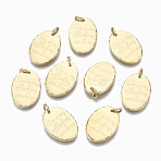 304 Stainless Steel Pendants, with Jump Rings, Oval with Word I M A Ray Of Fucking Sunshine, Real 14K Gold Plated, 17.5x12.5x2mm, Jump Ring: 5x0.8mm, 3.4mm inner diameter(X-STAS-S116-026G)