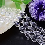 K9 Glass, Faceted Teardrop Imitation Austrian Crystal Bead Strands, Grade AAA, Clear, 8x6mm, Hole: 0.7~0.9mm, about 50pcs/strand, 15.7 inch(G-M185-8x6mm-01A)