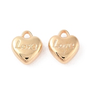 CCB Plastic Pendants, Heart with word Love, Golden, 13x11.5x5mm, Hole: 1.5x2mm(CCB-N006-29G)