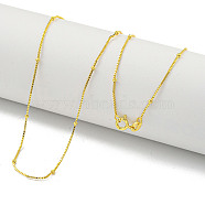 925 Sterling Silver Box Chain Necklaces, Real 18K Gold Plated, 18.31 inch(46.5cm)(NJEW-C052-05G)