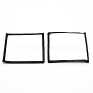 Black Border Blanks Patch, Iron on/Sew on Patches, for Clothes, Hats, Uniforms, Backpacks or Other Objects, Square, White, 60x60x2mm(DIY-WH0221-69)
