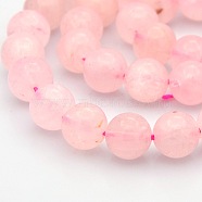Round Natural Rose Quartz Beads Strands, 8mm, Hole: 1mm, about 50pcs/strand, 15.7 inch(G-N0120-07-8mm)