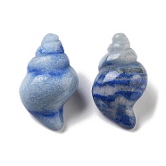 Natural Blue Aventurine Carved Figurines, for Home Office Desktop Decoration, Shell Shape, 36~38x20.5~22x17~19.5mm(DJEW-L023-H07)