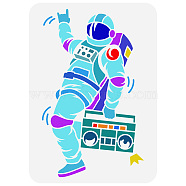 Plastic Drawing Painting Stencils Templates, for Painting on Scrapbook Fabric Tiles Floor Furniture Wood, Rectangle, Spaceman Pattern, 29.7x21cm(DIY-WH0396-382)