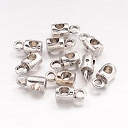 Tibetan Style Hangers, Bail Beads, Cadmium Free & Lead Free, Cuboid, Antique Silver, 12x6x7mm, Hole: 3mm, Inner Diameter: 5mm(TIBE-A21170-AS-LF)