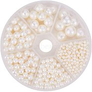 Imitation Pearl Acrylic Beads, Undrilled/No Hole, Matte Style, Round, Creamy White, 2.5~10mm(ACRP-PH0001-01)