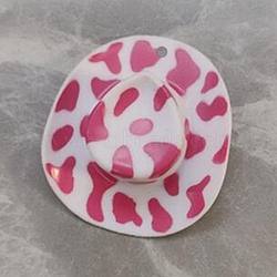 Opaque Resin Big Pendants, Cowboy Hat Charms, Cerise, 54x46x15mm, Hole: 2~3mm(RESI-TAC0018-19G)