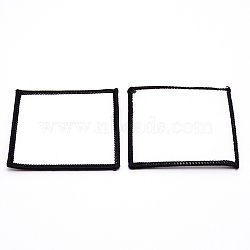 Black Border Blanks Patch, Iron on/Sew on Patches, for Clothes, Hats, Uniforms, Backpacks or Other Objects, Square, White, 60x60x2mm(DIY-WH0221-69)