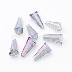 Mixed Faceted Electroplated Cone Glass Beads, 16x8mm, Hole: 1.5mm(X-EGLA-R014-M)