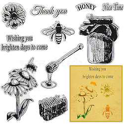 Clear Silicone Stamps, for DIY Scrapbooking, Photo Album Decorative, Cards Making, Flower, 139x139x3mm(DIY-WH0504-65)