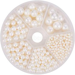 Imitation Pearl Acrylic Beads, Undrilled/No Hole, Matte Style, Round, Creamy White, 2.5~10mm(ACRP-PH0001-01)