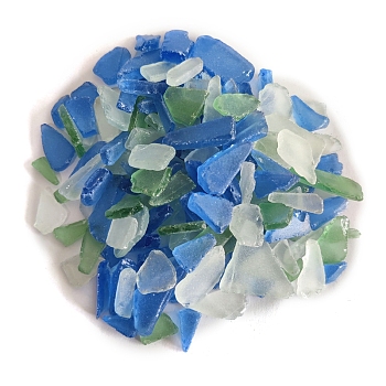 Glass Cabochons, Large Sea Glass, Tumbled Frosted Beach Glass for Arts & Crafts Jewelry, Irregular Shape, Random Color, 10~50mm, about 1000g/bag