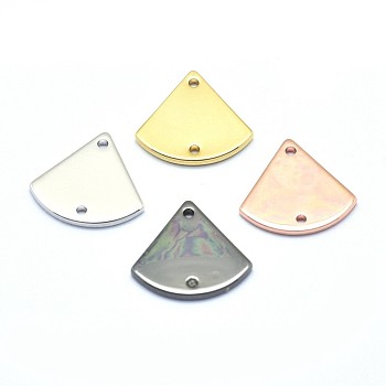 Brass Links connectors, Lead Free & Cadmium Free & Nickel Free, Triangle, Mixed Color, 12.5x13x1mm, Hole: 1mm