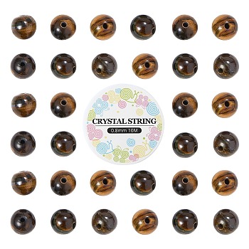 DIY Natural Tiger Eye Bead Stretch Bracelet Making Kits, with Elastic Crystal Thread, Beads: 6~6.5
mm, Hole: 1mm, 100pcs/set, Thread: 0.8mm, about 10m/roll, 1roll