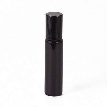 Glass Essential Oil Empty Perfume Bottles, with Aluminum Roller Ball, Black, 7.7cm, capacity: 10ml