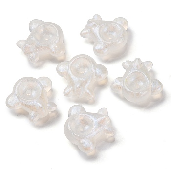 Luminous Transparent Acrylic Beads, Glow in the Dark, Airplane, White, 12x25.5x28mm, Hole: 2.7mm